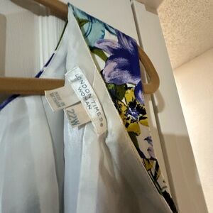 London Times Blue and Yellow Floral Dress